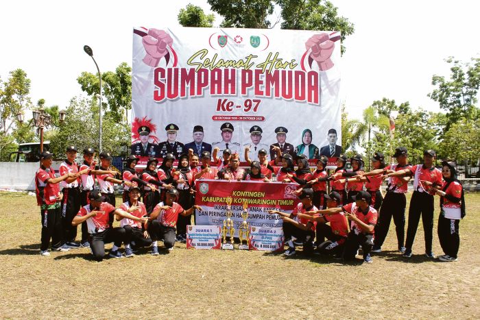 FOTO BERSAMA: Kontingen Kotim sukses membawa harum nama daerah pada ajang IKBAB di Kabupaten Sukamara. FOTO: KESBANGPOL KOTIM/RADAR SAMPIT