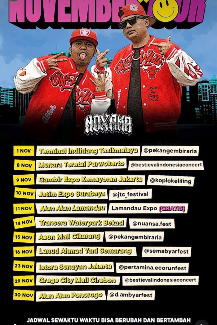 ILUSTRASI/Jadwal konser NDX A.K.A di Indonesia.