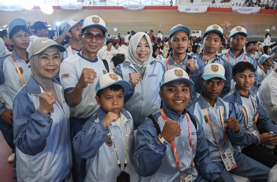 para pelajar asal Kotawaringin Barat siap tanding dalam ajang Popnas XVII di Jakarta.