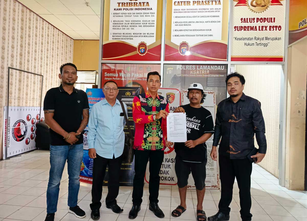 BERDAMAI: Tiga pihak yang terlibat perkelahian akhirnya sepakat damai di Mapolres Lamandau.