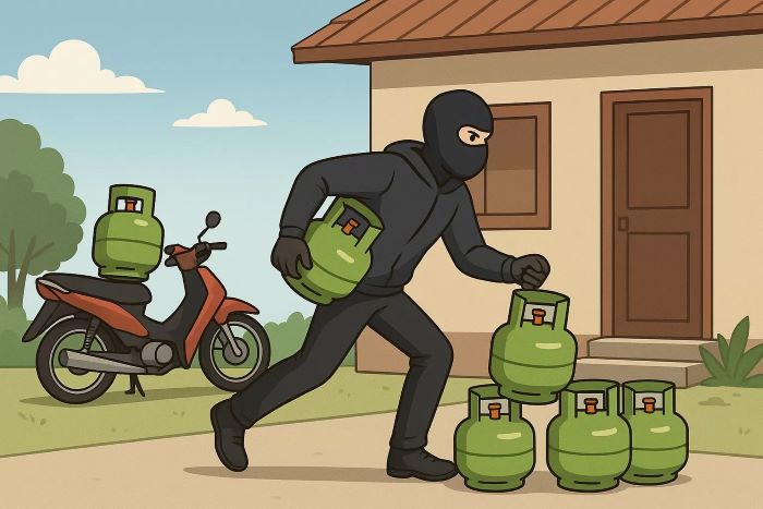 Ilustrasi Pencurian Tabung Elpiji/Jawa Pos Radar Tulungagung