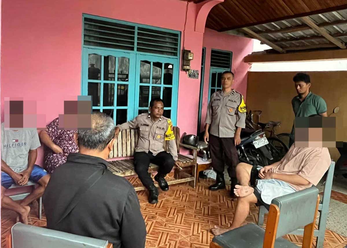 RESPONS LAPORAN: Polsek Sabangau menindaklanjuti laporan masyarakat terkait seorang pria yang meresahkan masyarakat karena mabuk.