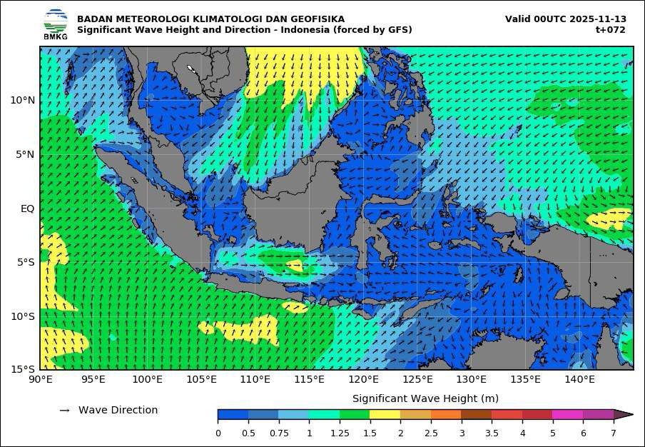 Peta analisis cuaca maritim. (BMKG)
