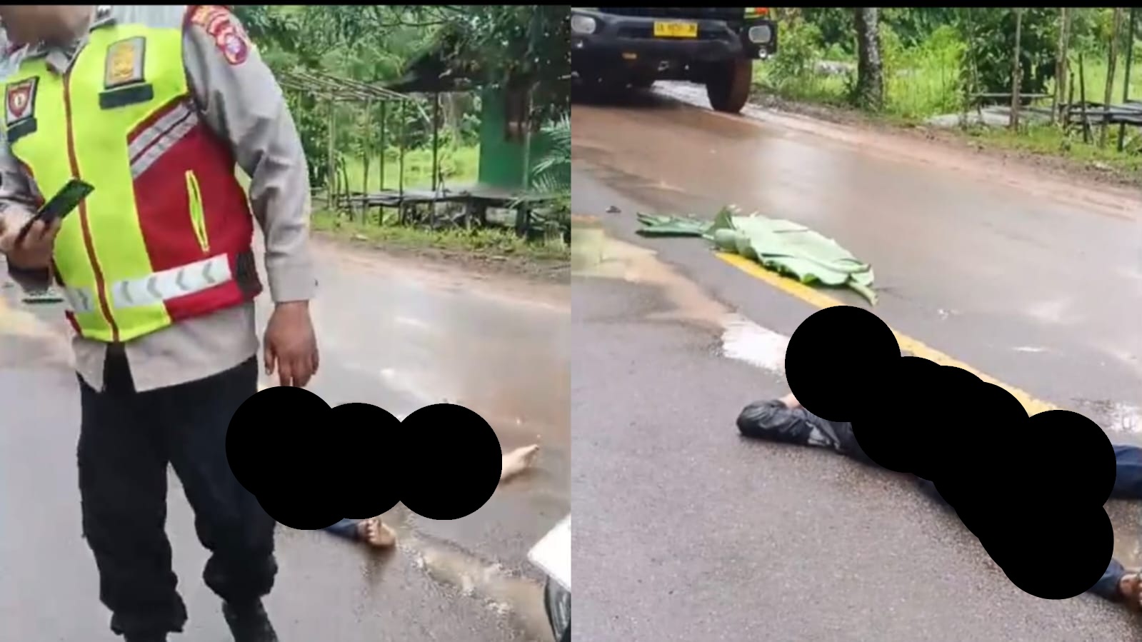 LAKA TUNGGAL: Seorang pengendara motor merenggang nyawa usai terlibat kecelakaan tunggal di Jalan Tjilik Riwut, Desa Jemaras, Kecamatan Cempaga, Kotim, Kamis (20/11) pagi.&nbsp;JOY/RADAR SAMPIT