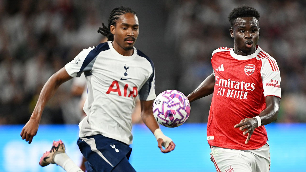 Pemain Spurs ketika bertemu Arsenal di Premier League