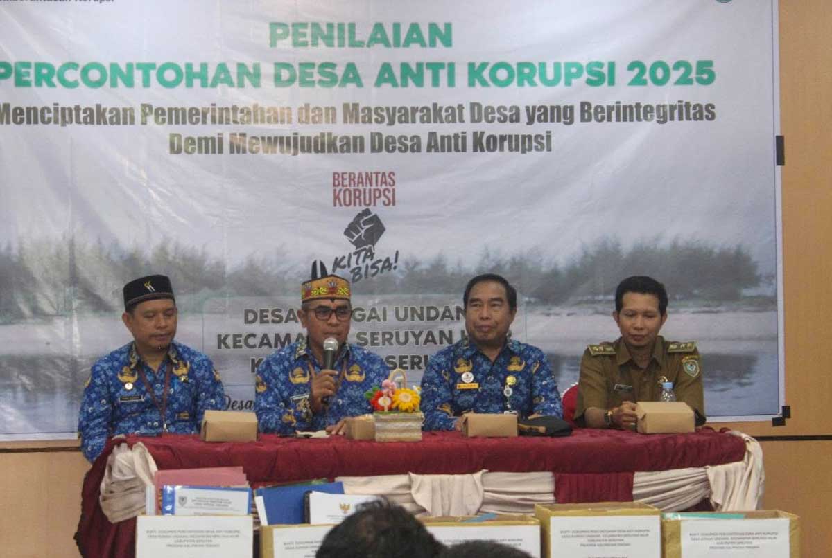 PENILAIAN: Pelaksanaan penilaian Desa Sungai Undang yang jadi percontohan Desa Anti Korupsi 2025 di Kabupaten Seruyan, Senin (24/11).