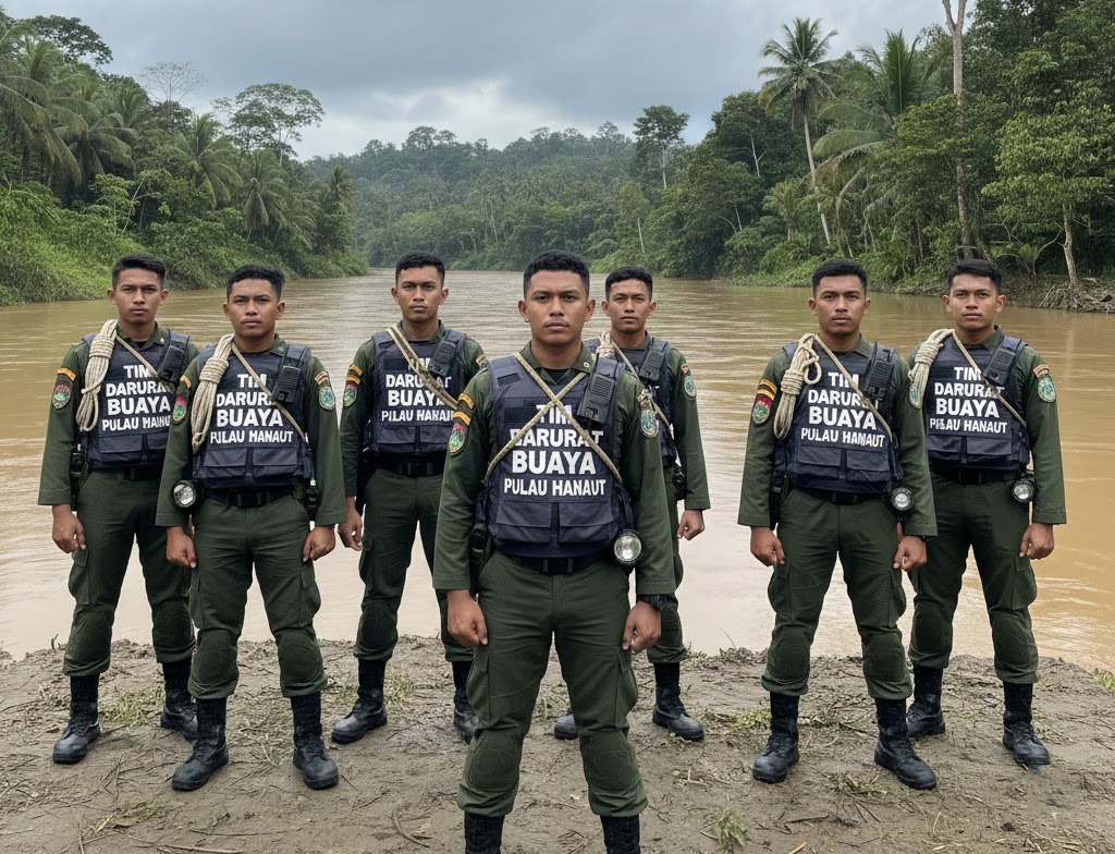 Ilustrasi tim penanggulangam buaya
