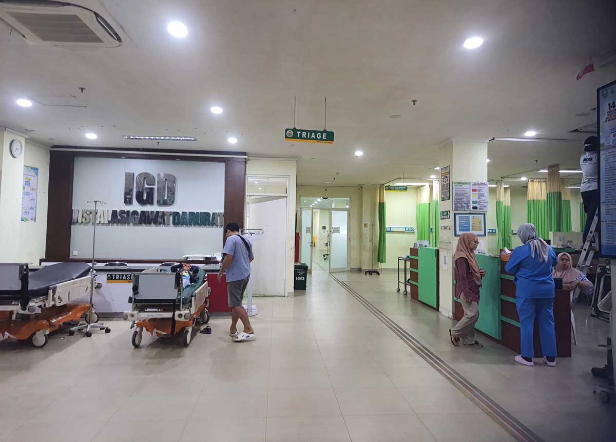 LAYANAN IGD: Instalasi Gawat Darurat di lantai 2 RSUD dr Murjani Sampit yang terpantau kondusif tidak terlalu banyak pasien, Sabtu (29/11).