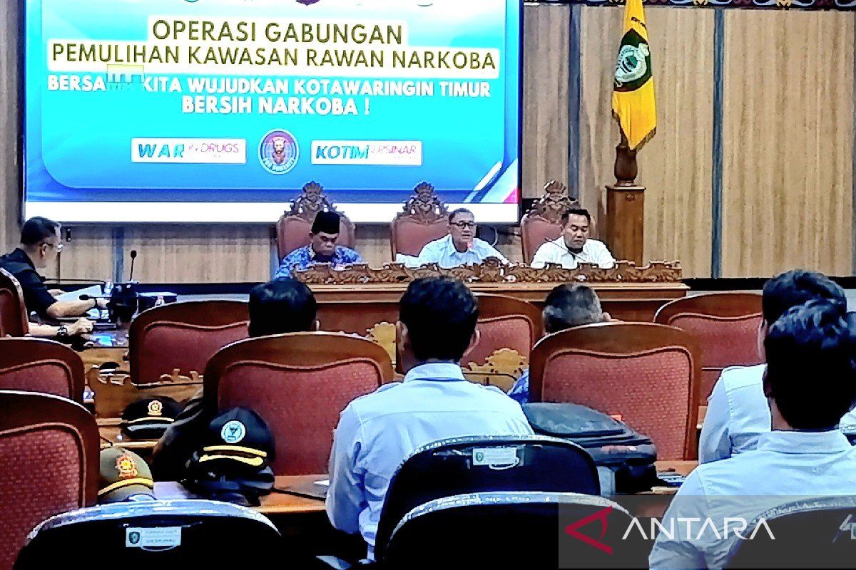 Rakor perencanaan operasi gabungan untuk pemulihan kawasan rawan narkoba di Sampit, baru-baru tadi.