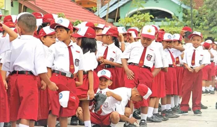 ILUSTRASI: Pelajar Sekolah Dasar (SD) sedang berbaris sebelum masuk ruang kelas. FOTO: IST/RADAR SAMPIT
