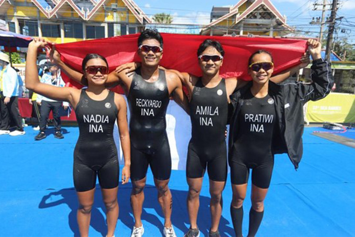 Atlet triathlon Indonesia yang mampu mengawinkan medali emas di SEA Games Thailand 2025