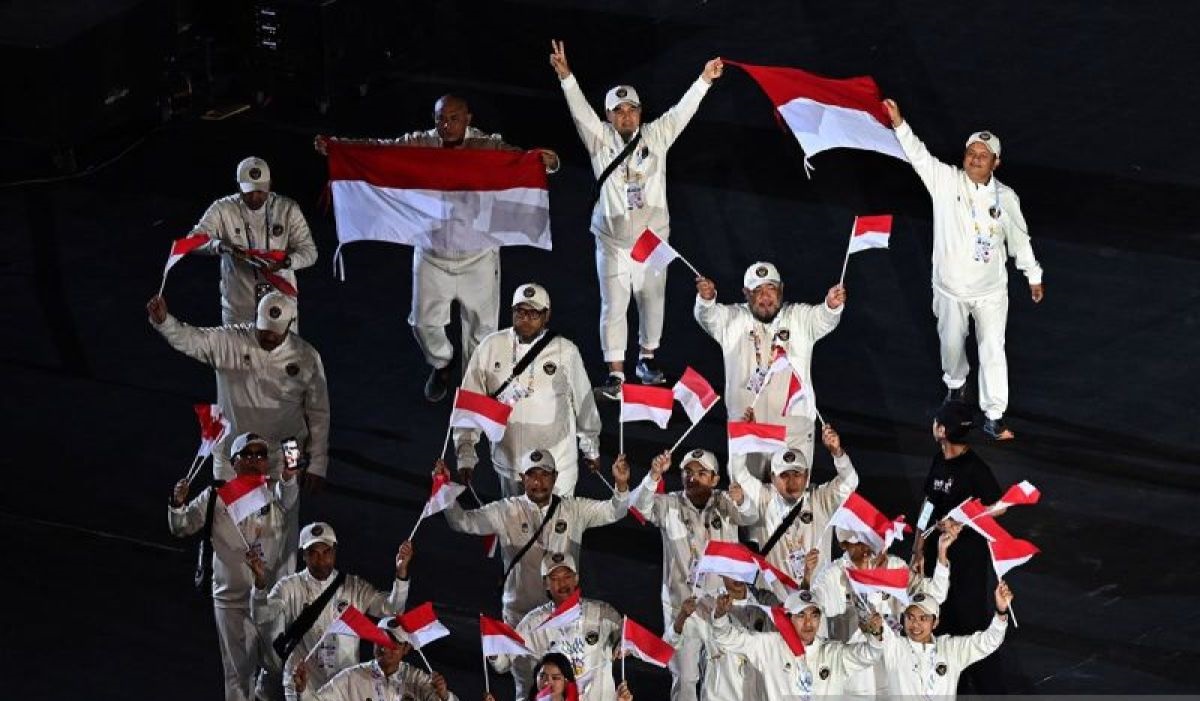 Kontingen Indonesia saat penutupan SEA Games Thailand 2025, Sabtu (20/12) malam.