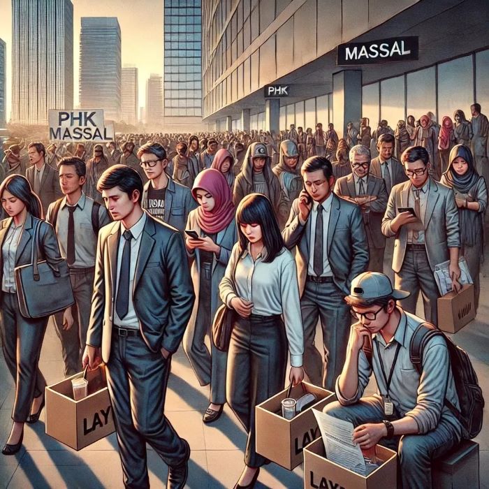 Ilustrasi PHK massal. (AIGENERATED/CHATGPT)