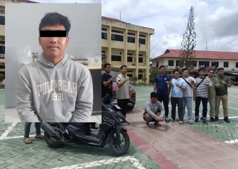 BERHASIL DIBEKUK: Pembunuh Mahasiswi FEB ULM Zahra Dilla berhasil dibekuk polisi. (Polres Banjarmasin)