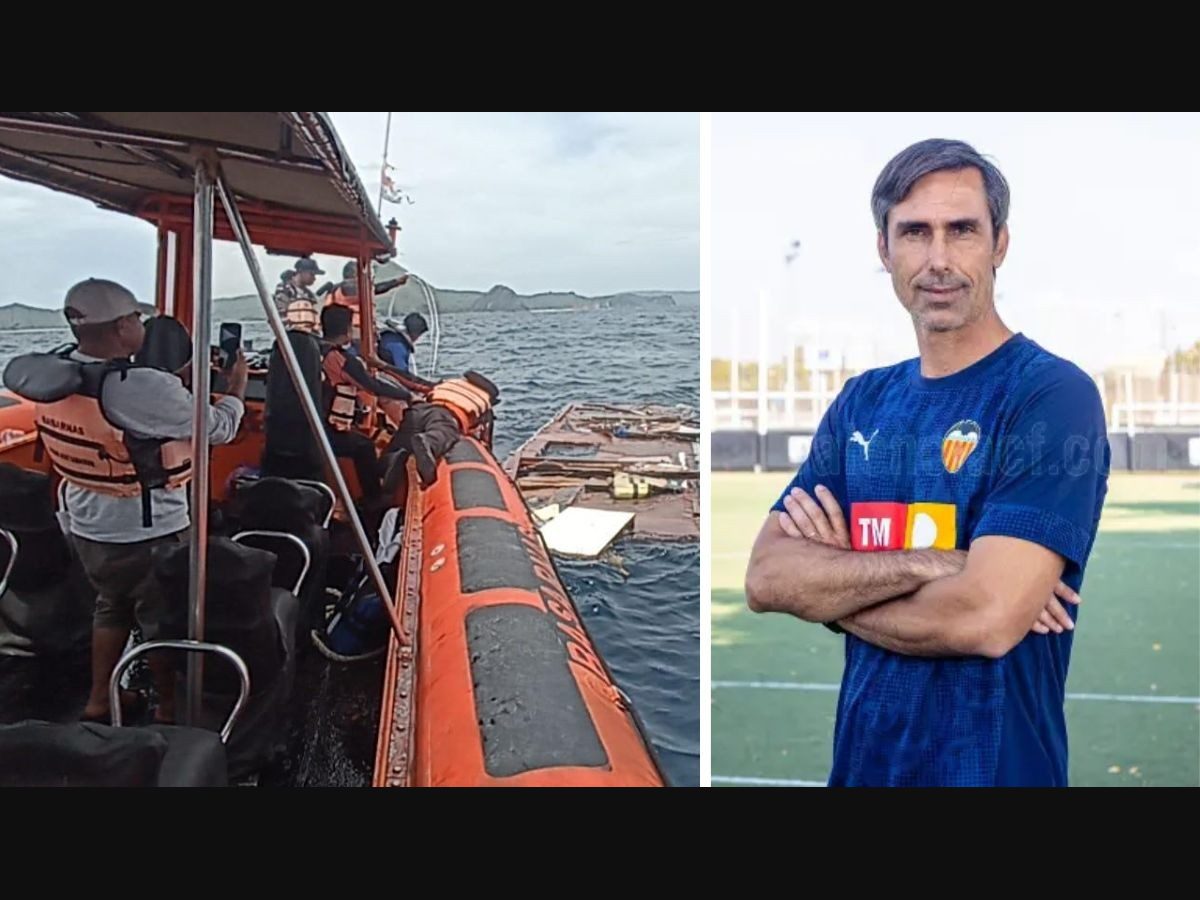 Fernando Martin semasa hidup, dan puing-puing kapal yang ditumpanginya ketika ditemukan tim penolong.