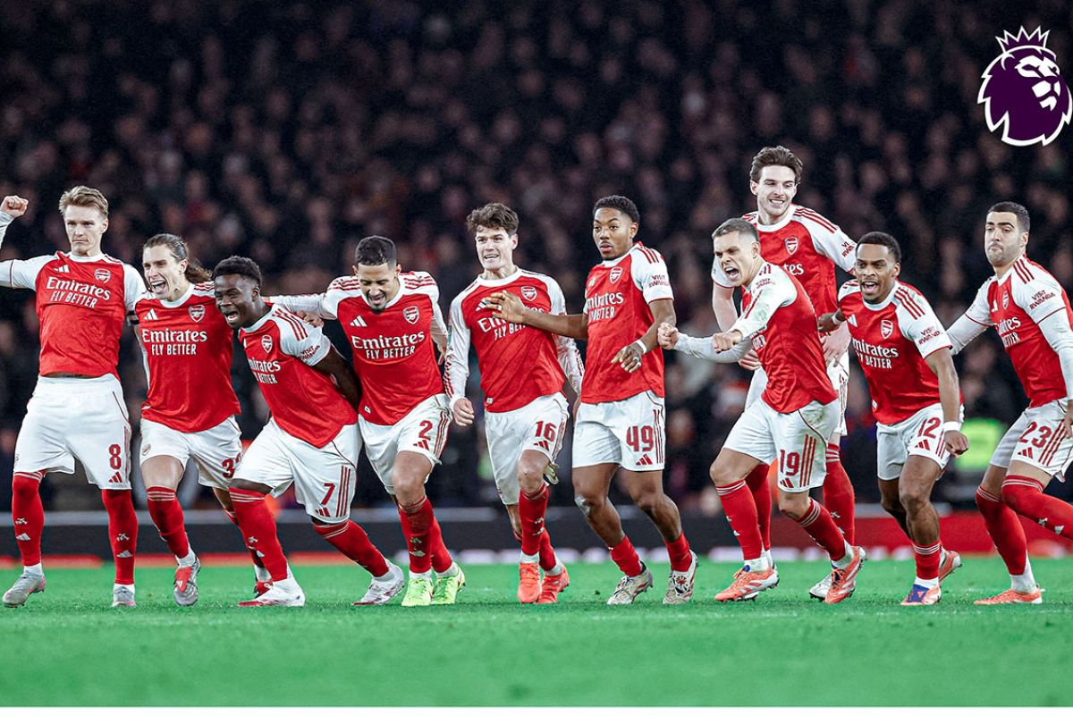 Pemain Arsenal yang kini memuncaki klasemen Premier League 2025/2026.