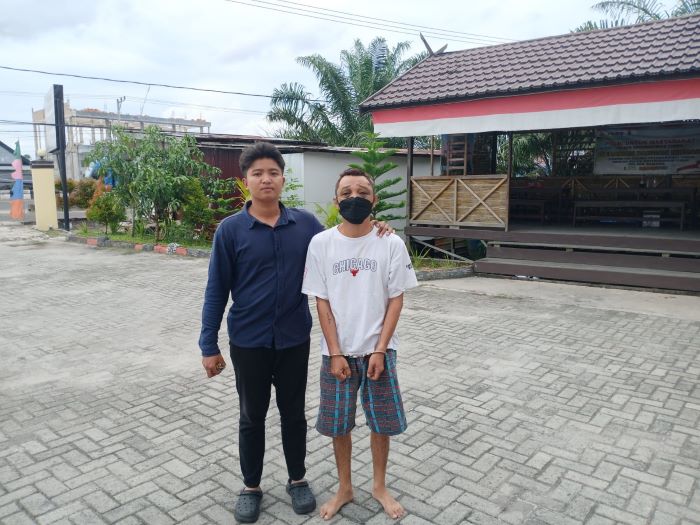 TANGKAP MALING : DS, pelaku curanmor saat digiring ke Mapolsek Baamang, Selasa (6/1/2026). FOTO: POLSEK BAAMANG/RADAR SAMPIT