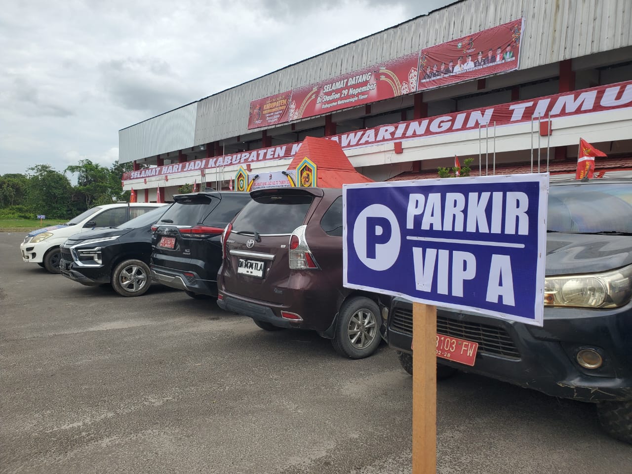 Lokasi parkir VIP dalam Upacara HUT ke-73 Kotim.