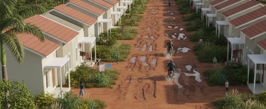 Ilustrasi Kondisi infrastruktur jalan di komplek perumahan bersubsidi di Kotim