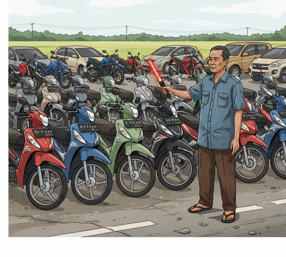 ilustrasi penjaga parkir