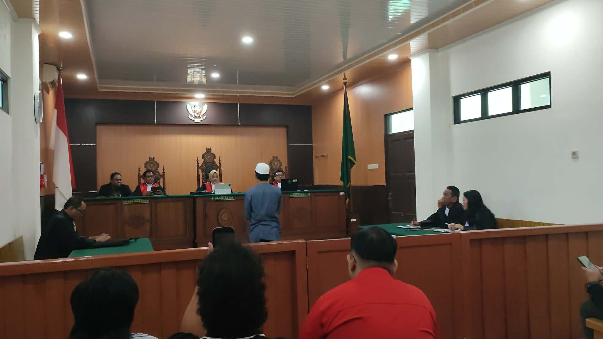 Terdakwa Salihin alias Saleh, saat persidangan pembacaan vonis perkara TPPU di Pengadilan Negeri (PN) Palangka Raya, Kamis (22/1).