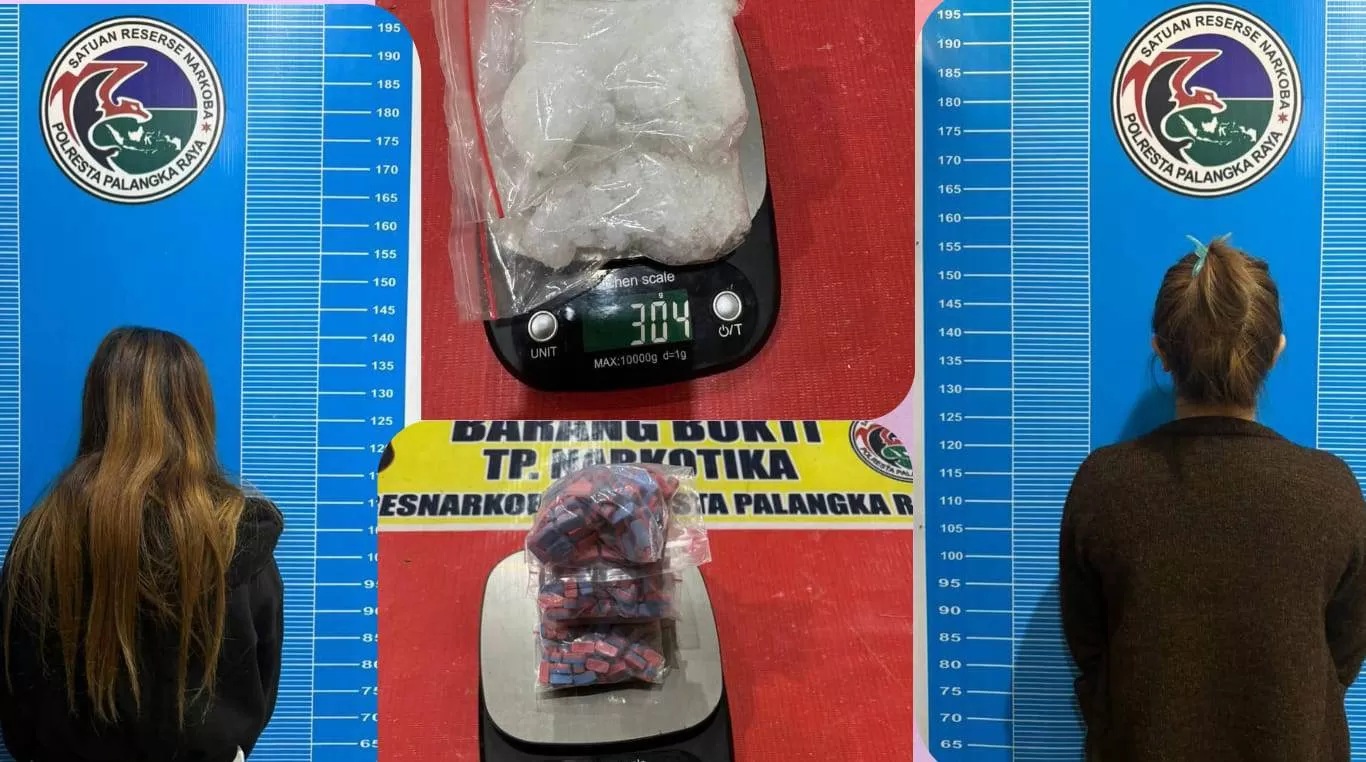 Dua perempuan asal Kelurahan Petuk Katimpun diduga edar sabu dan ekstasi.POLRESTA PALANGKA RAYA