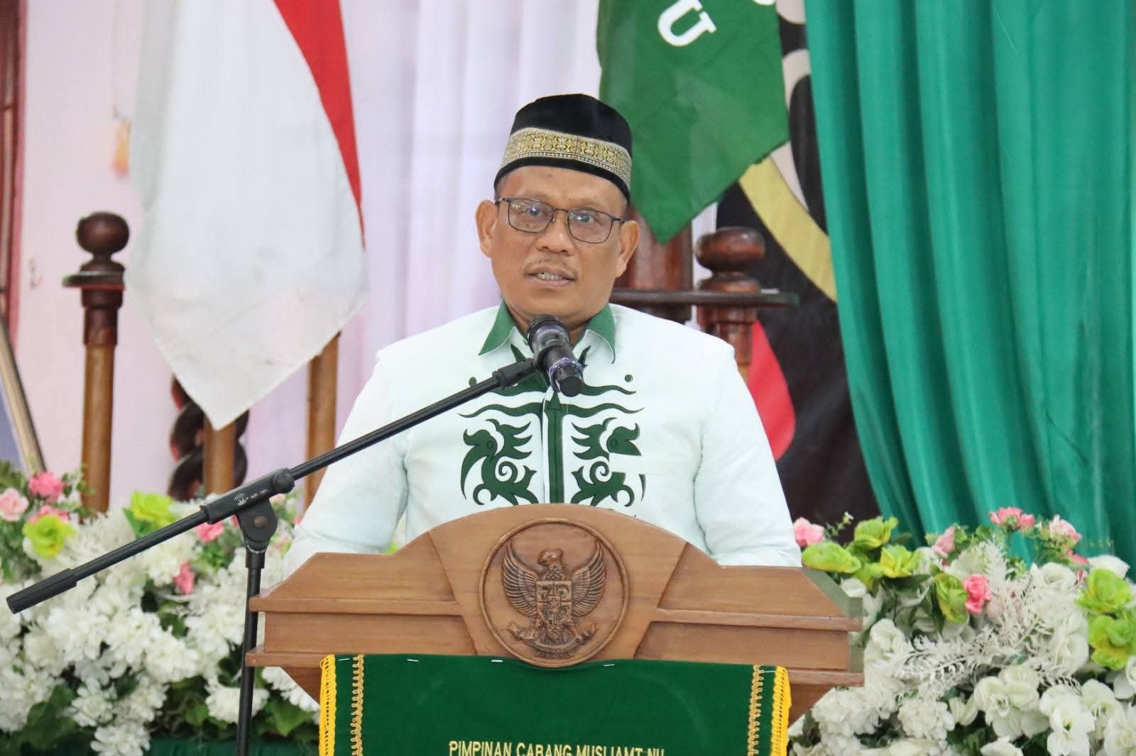 Pj Sekda Seruyan Bahrun Abbas,  saat membuka Konfercab V Muslimat NU Seruyan, Minggu (1/2).