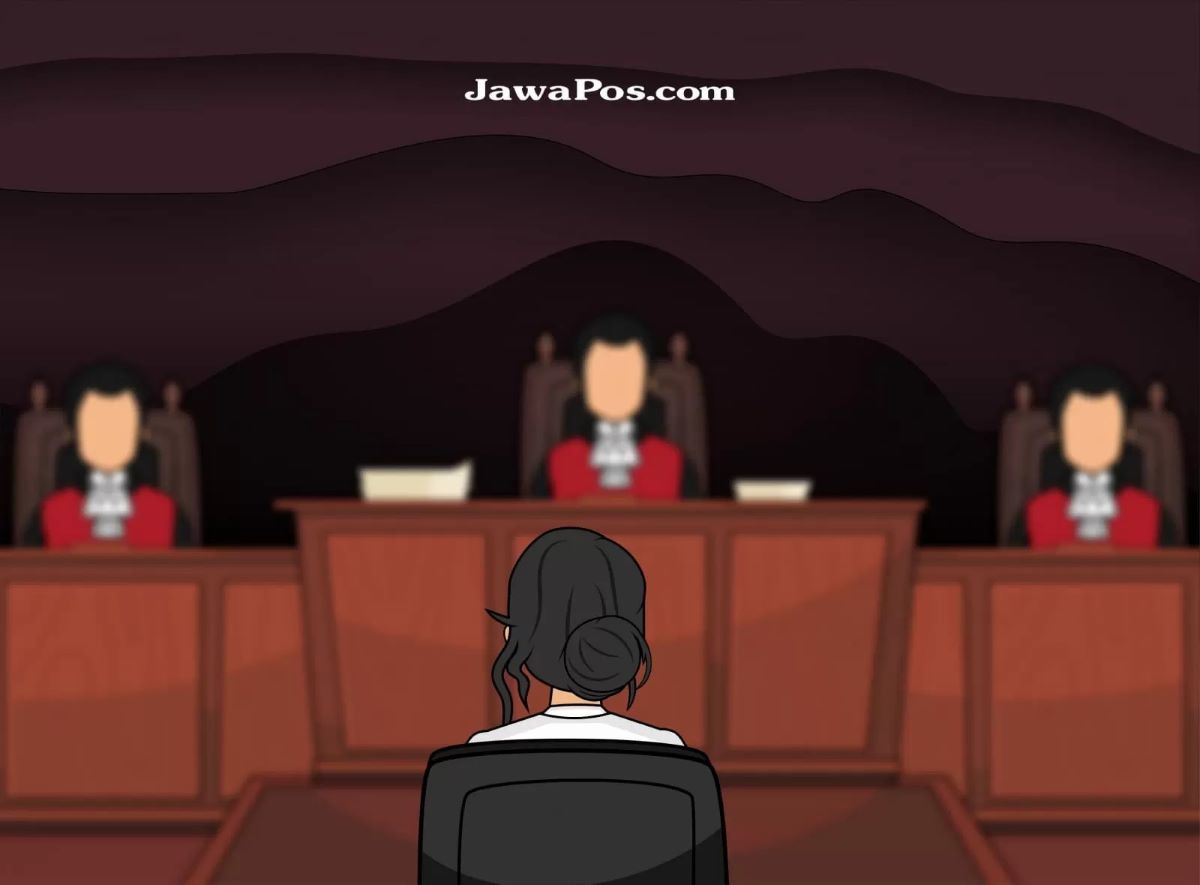 Iliustrasi persidangan terdakwa perempuan. (Dimas Pradipta/Jawa Pos)