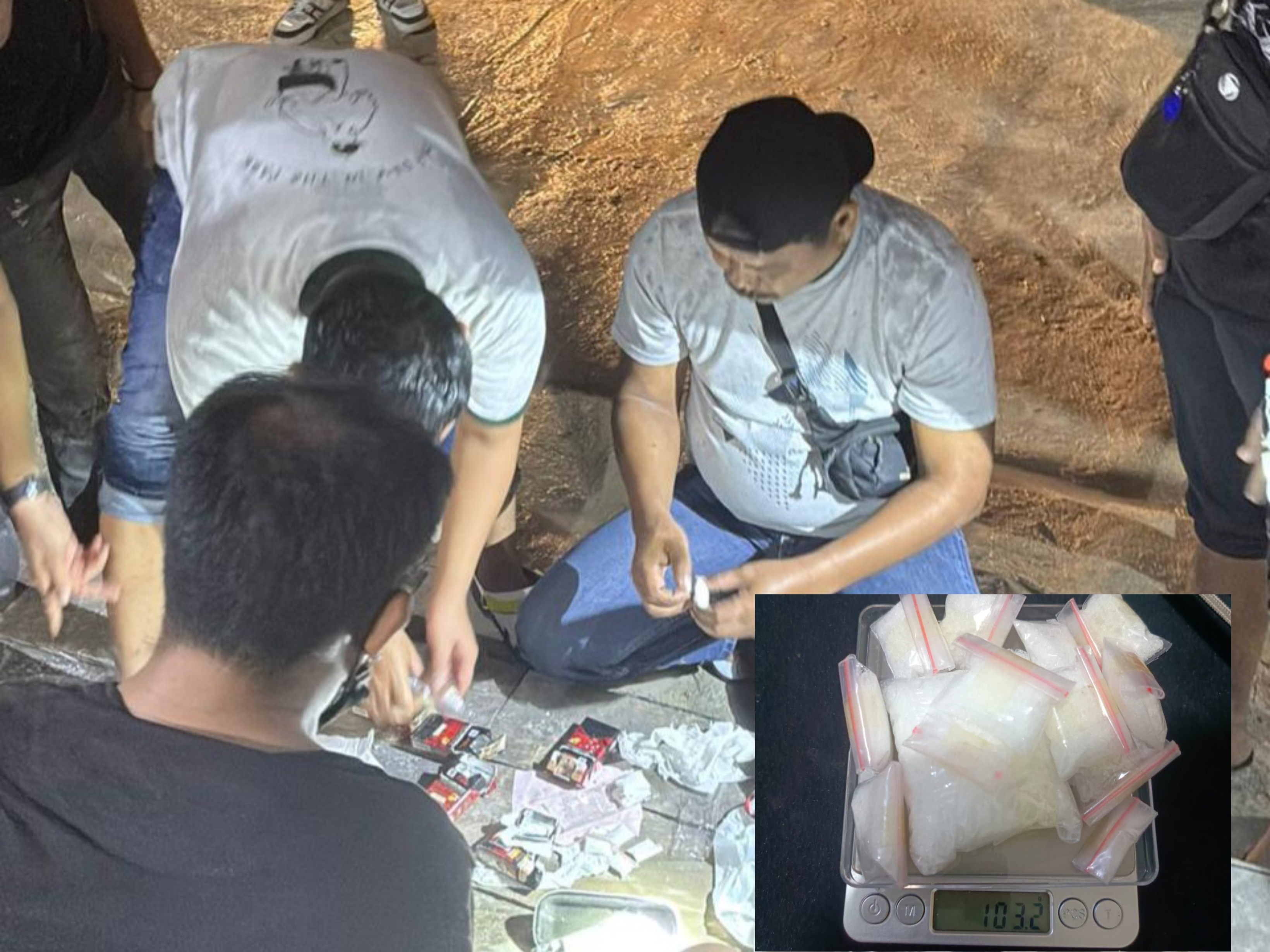 PENGEDAR: Aparat Kepolisian saat penggerebekan pengedar sabu di jalur Pangkalan Bun - Kolam. (tyo/radar sampit)