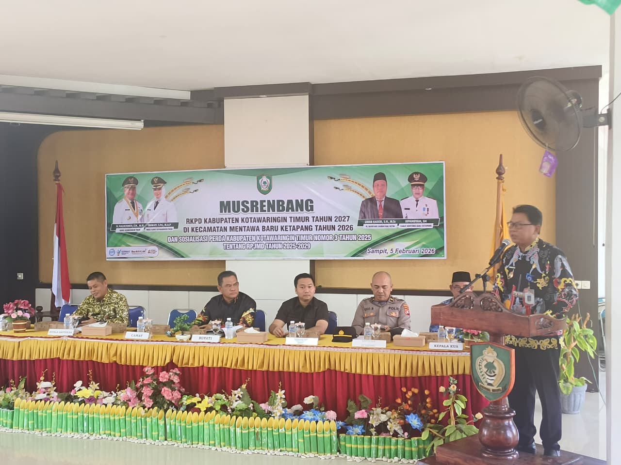 Musrenbang RKPD Kabupaten Kotim tahun 2027 yang digelar di Kecamatan Mentawa Baru Ketapang, Kamis (5/2/2026).  (Akbar/Radar Sampit)
