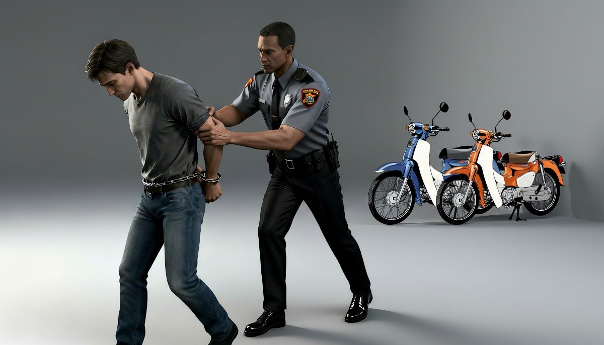 ilustrasi pelaku pencurian motor ditangkap polisi