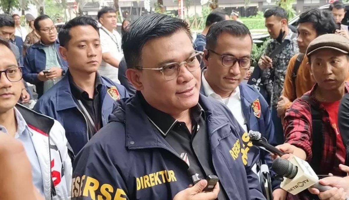 Direktur Tindak Pidana Ekonomi Khusus (Dirtipideksus) Brigjen Pol Ade Safri Simanjuntak saat memberikan keterangan pers. 