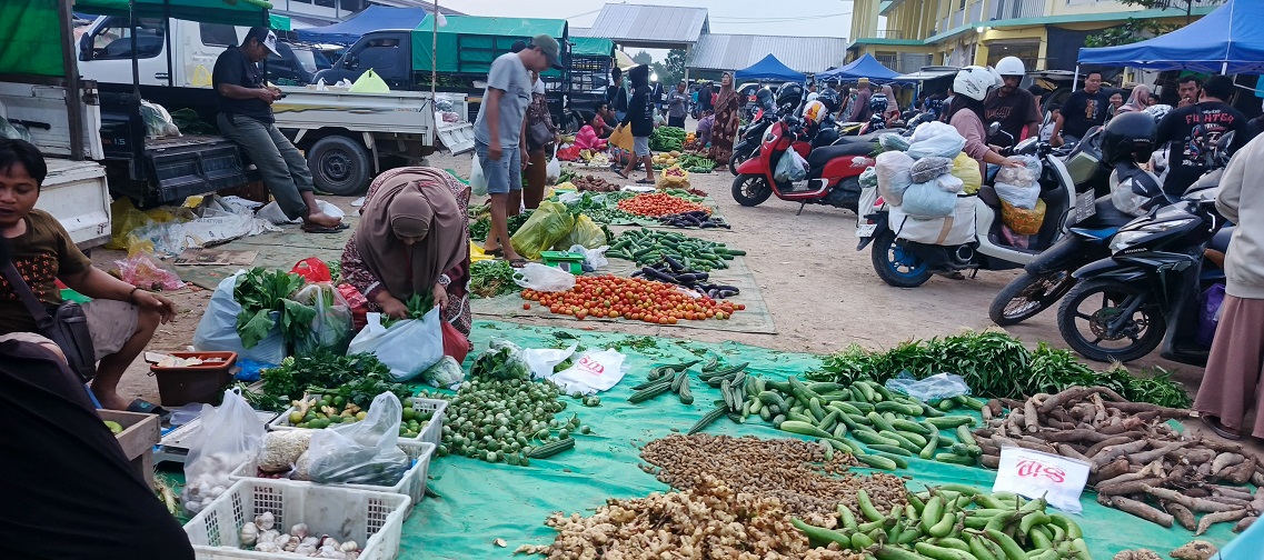 Aktivitas pasar subuh di pasar induk Nanga Bulik, Kabupaten Lamandau 