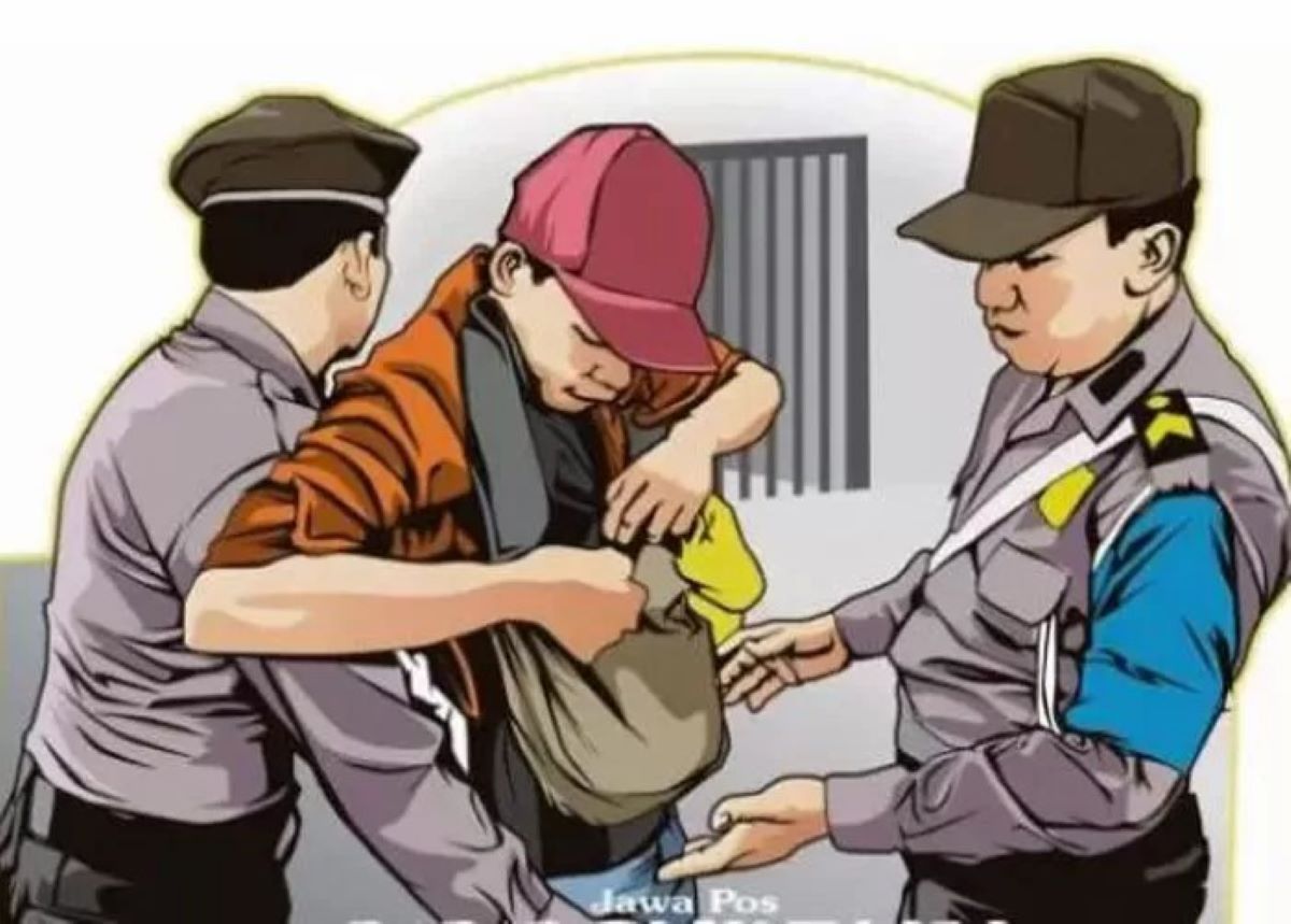 Ilustrasi polisi tangkap pengedar sabu. 
