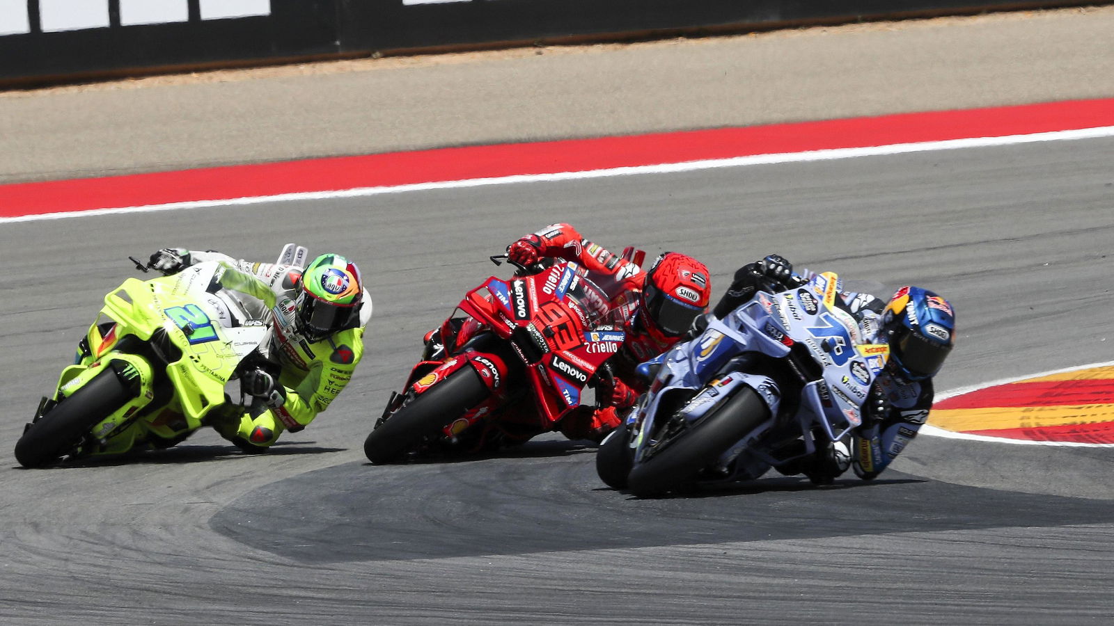 Barisan papan atas di seri MotoGP 2025, yang didominasi pembalap dari Ducati dan Aprilia.