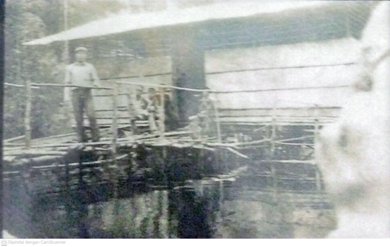 Pondok di Sei Kamipang   tempat pelintas memulai perjalanan kaki menuju Kota Palangka Raya. (Sumber Poto: Bagian Perpustakaan dan Arsip Setda Katingan)