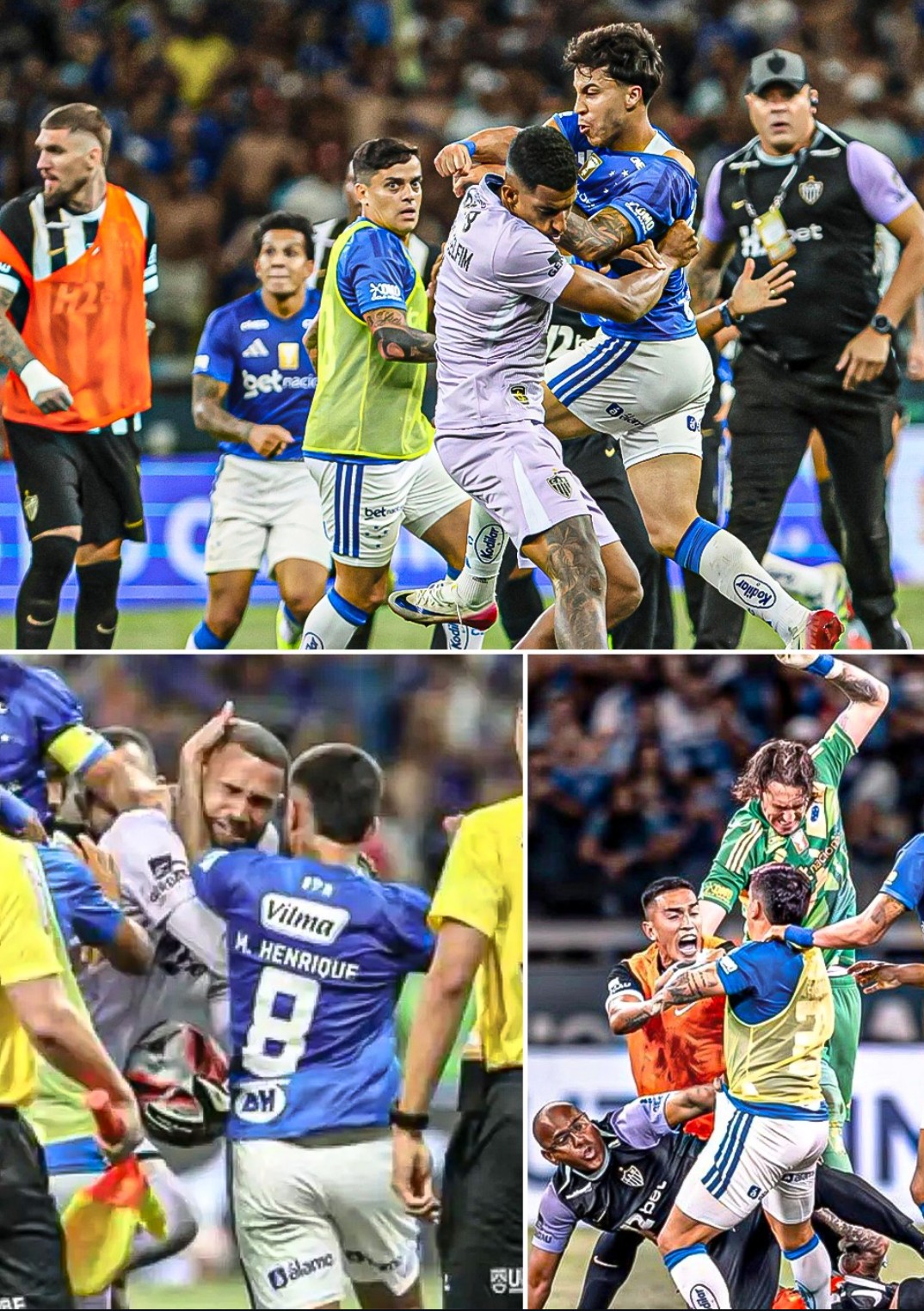 Tawuran Antarpemain yang mencoreng citra sepakbola Brasil, Minggu (8/3)