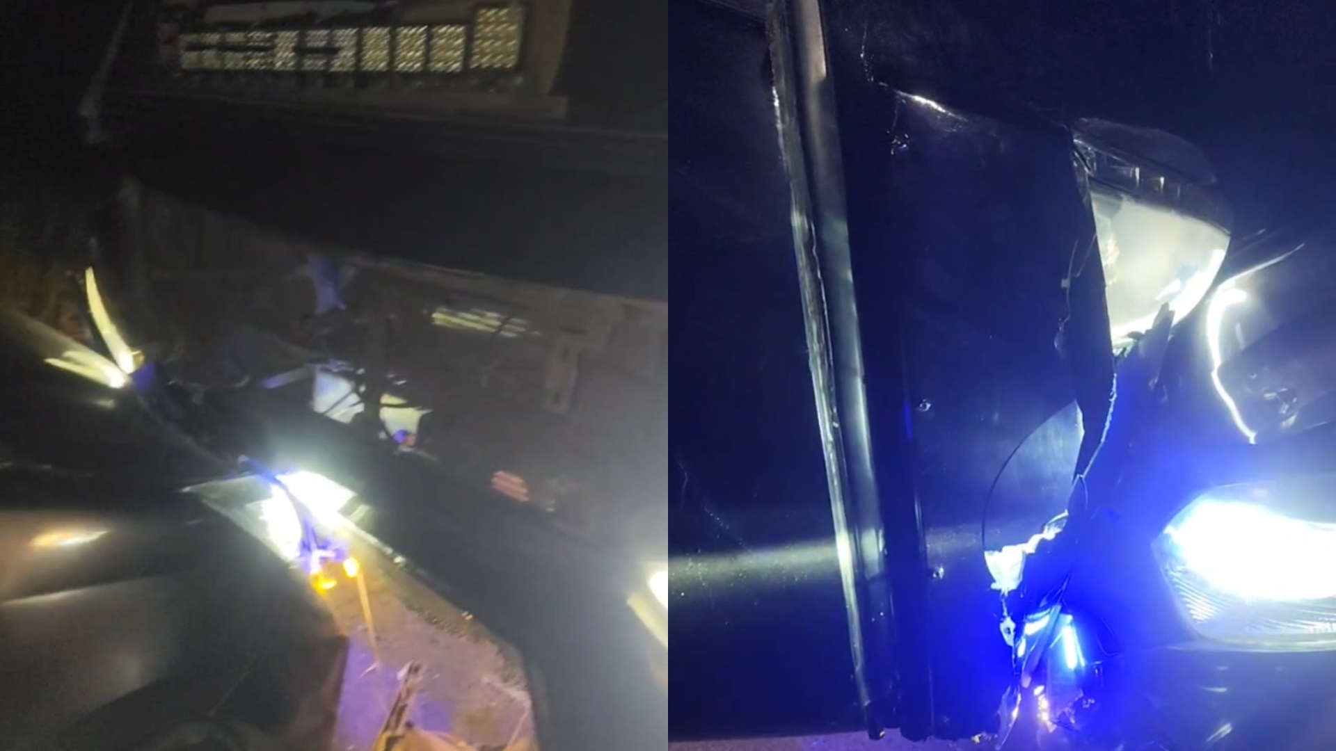 Kecelakaan Sigra vs Bus Logos di Km 30 Sampit Pangkalan Bun, Sabtu (14/3/2026) dini hari. (warga/radar sampit)