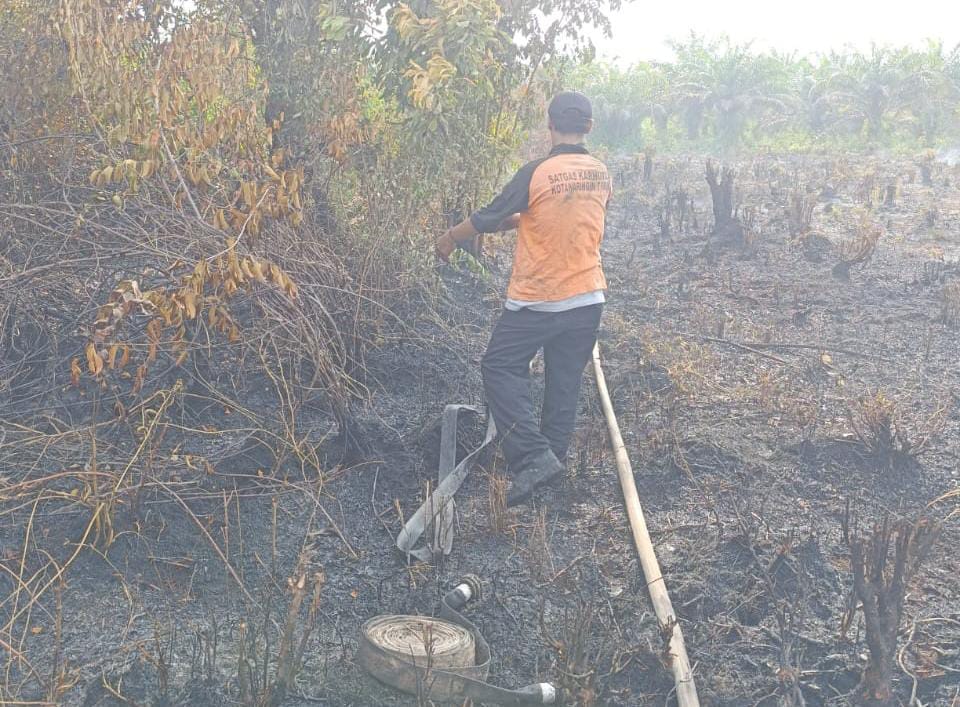 Kebakaran lahan terjadi di wilayah Kecamatan Baamang, Rabu (25/3/2026). (BPBD Kotim)
