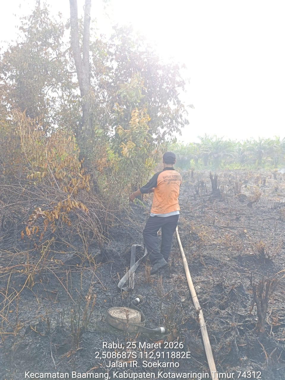 Pemadalam karhan di Baamang, Kabupaten Kotim, Rabu (25/3)