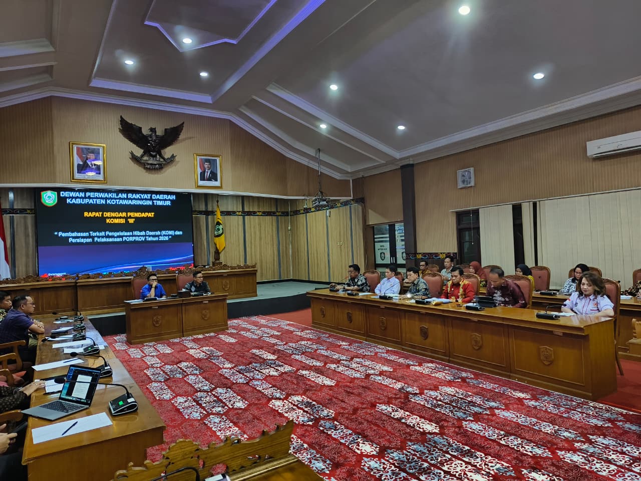 RDP yang digelar Komisi III bersama Dispora dan KONI Kotim beberapa waktu lalu membahas anggaran KONI untuk mengikuti Porprov.  (Akbar)