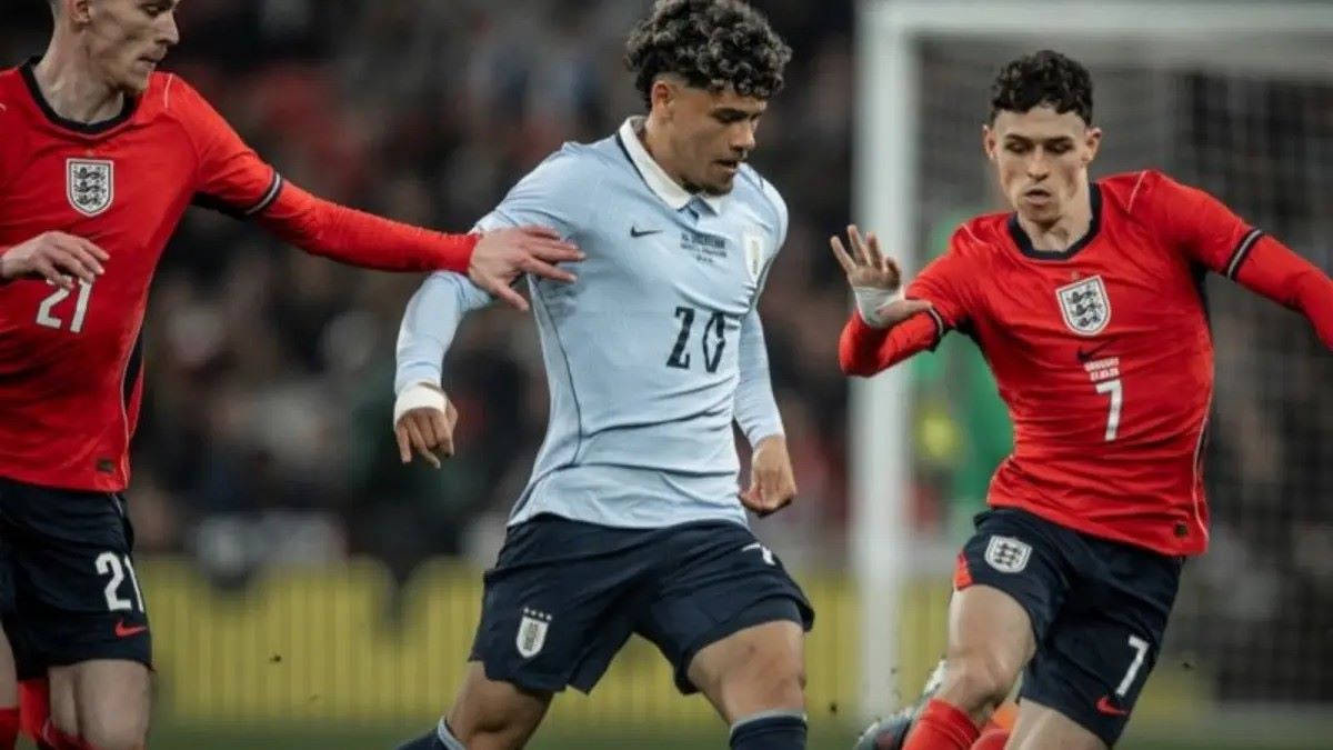 Timnas Inggris dan Uruguay bermain imbang 1-1 dalam laga uji coba internasional di Stadion Wembley pada Jumat (27/3/2026). (X/Seleccion Uruguaya)