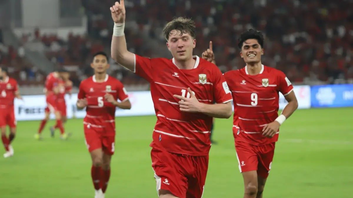 Selebrasi gol dari Ole Romeny ke gawang Saint Kitts and Nevis dalam laga FIFA Series 2026 di Stadion Utama Gelora Bung Karno, Jumat (27/3/2026). (Dery Ridwansah/ JawaPos.com)