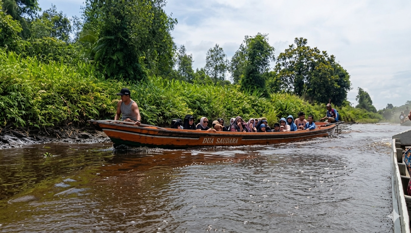 Kelotok ces yang menjadi salah satu alat transportasi andalan  masyarakat untuk melintasi jalur Hantipan-Mendawai-Katingan Kuala, antara Kabupaten Katingan dan Kotim.