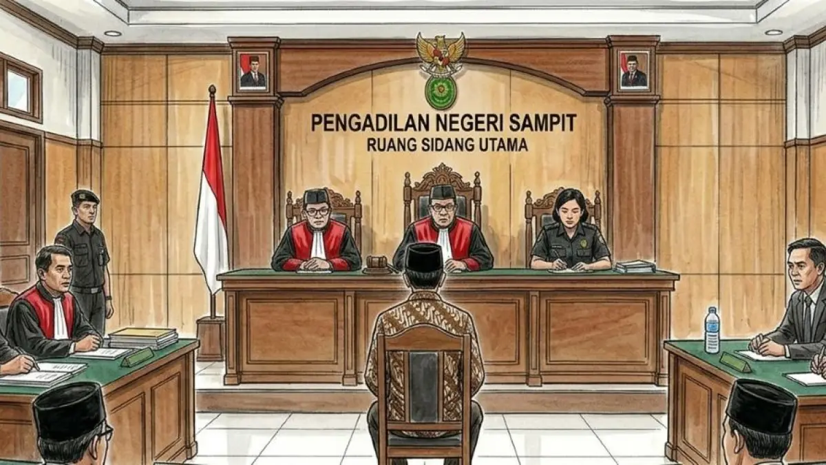 ILUSTRASI: Terdakwa kasus pencurian menjalani persidangan/AI
