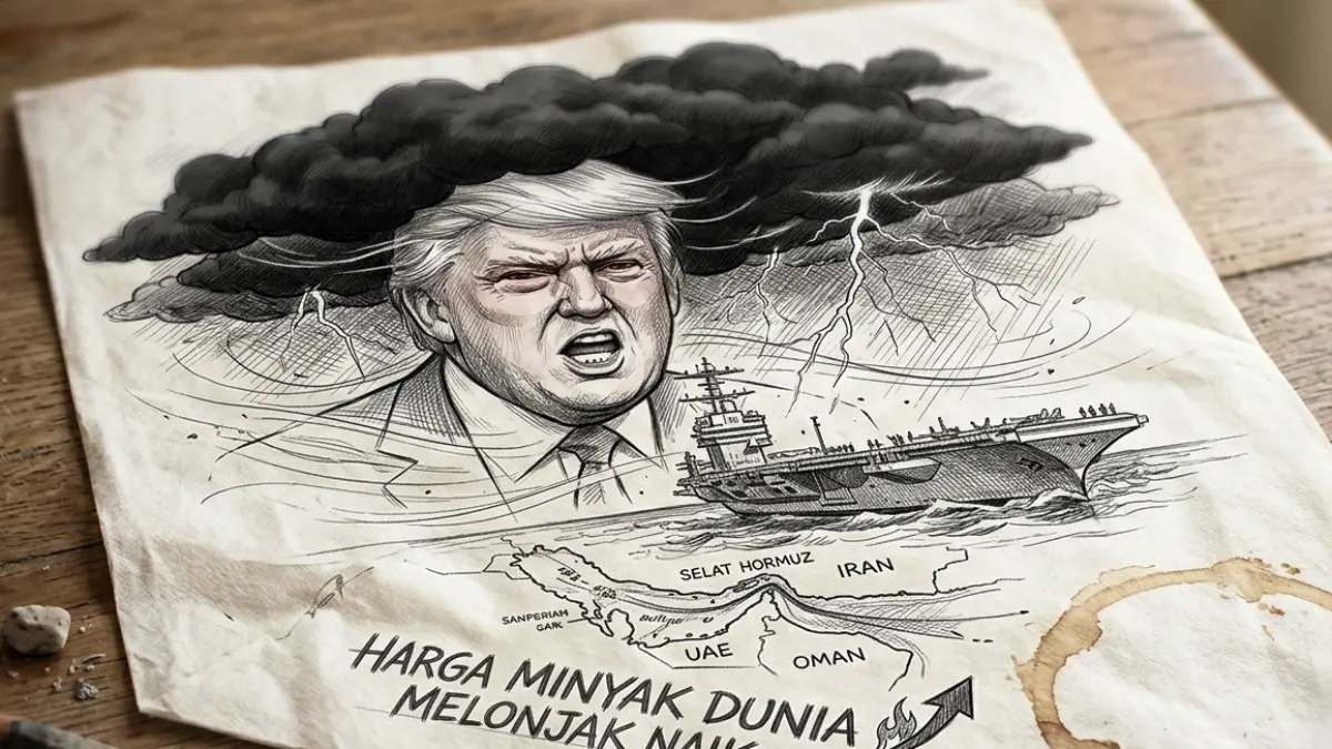 Ilustrasi Imbas ambisi operasi militer Donald Trump di kawasan Timur Tengah (diolah dengan AI)