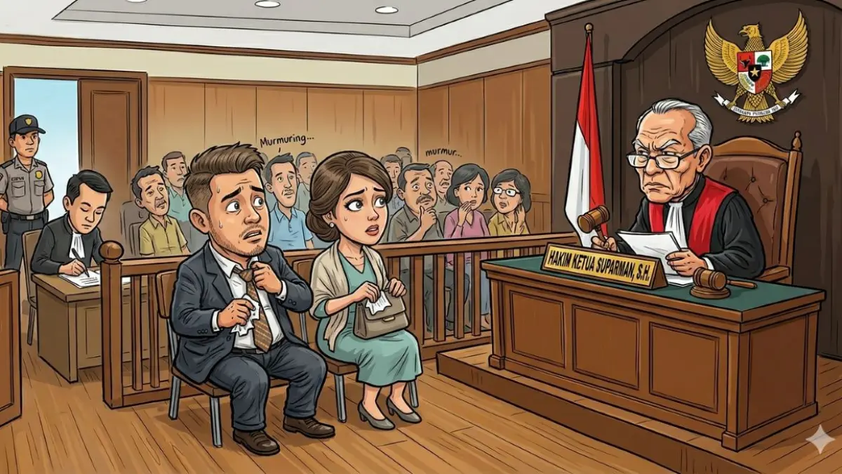 Ilustrasi Persidangan/AI