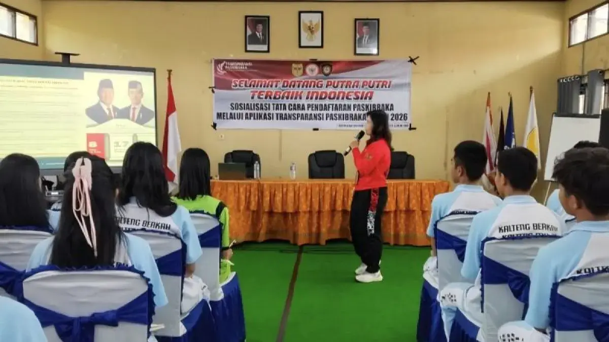 Panitia sosialisasi pendaftaran Paskibraka 2026 di salah satu sekolah, belum lama ini. (foto: kesbangpol gumas)