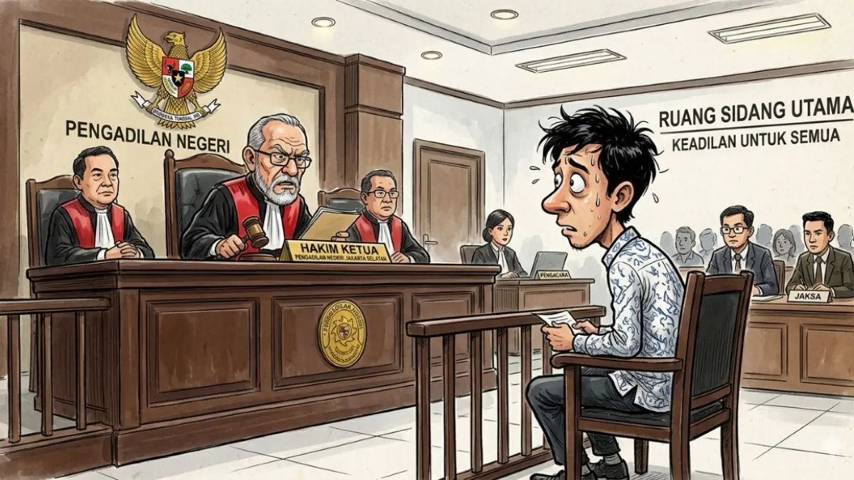 ilustrasi persidangan/AI