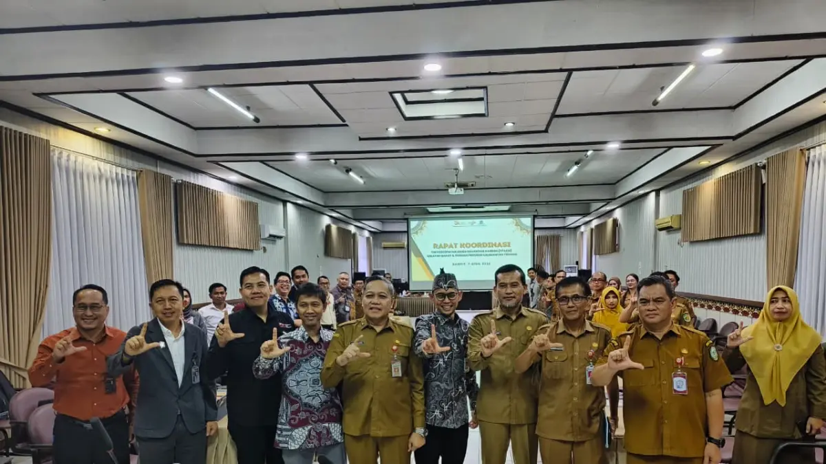 Rapat koordinasi TPAKD wilayah Barat dan Tengah Semester I Tahun 2026 di Ruang Rapat Lantai II Sekretariat Daerah Kotim, Selasa (7/4).  (Akbar/Radar Sampit)
